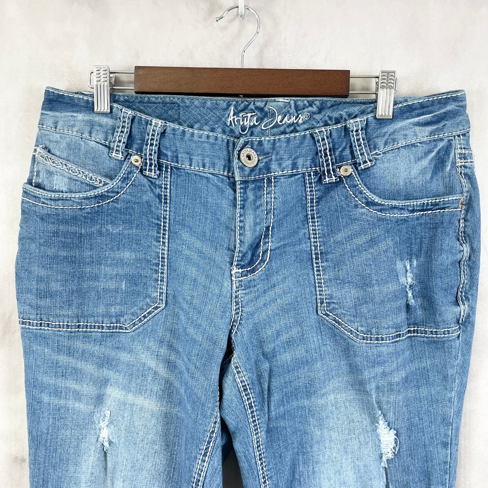 Ariya Jeans Womens Bootcut Jeans Size 14 Y2K Western Cowgirl Rodeo Preppy Girly - Picture 3 of 15